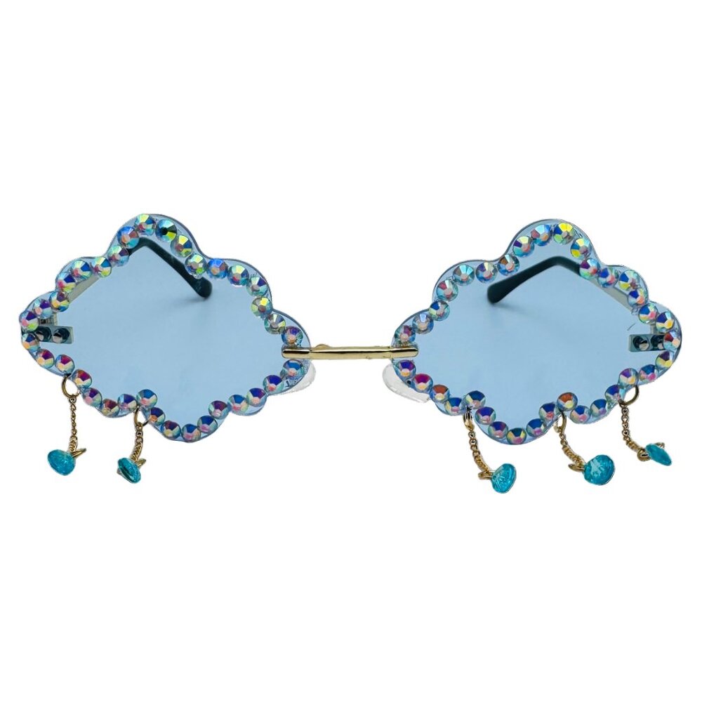 7034 Blue Cloud Sunglasses with Raindrop Accents